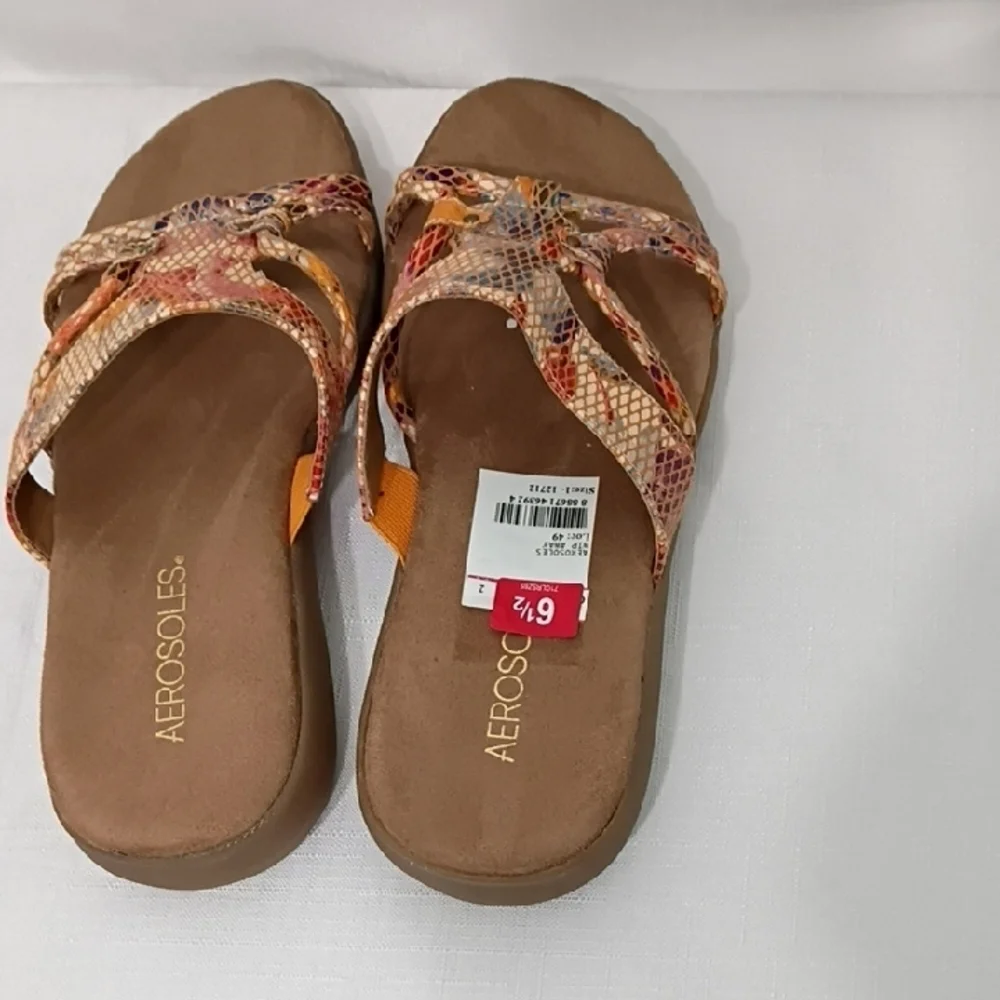 AEROSOLES Women's Colorful Slide Sandals Size 6.5
